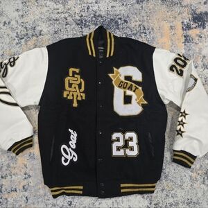 Sneak Gallery Varsity Jacket with Embroidered Patches Size Medium New In Bag